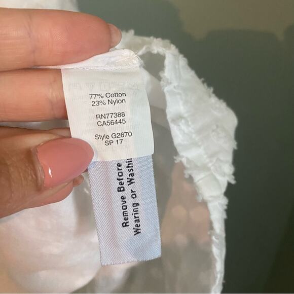 Madewell White Swiss Dot Off Shoulder Romper Shorts - Picture 6 of 6